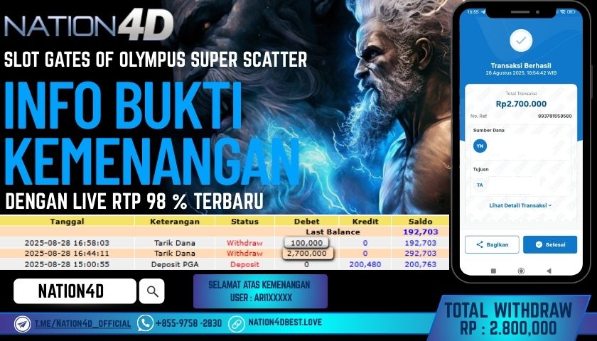 NATION4D -SLOT GATES OF OLYMPUS SUPER SCATTER RP.2,80,000 LUNAS!!