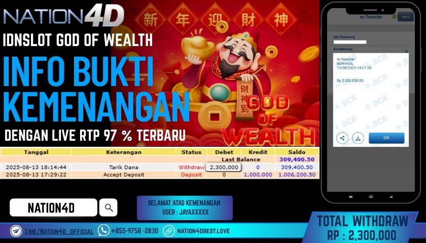 NATION4D – INDSLOT GOD OF WEALTH RP.2,300,000 LUNAS!!