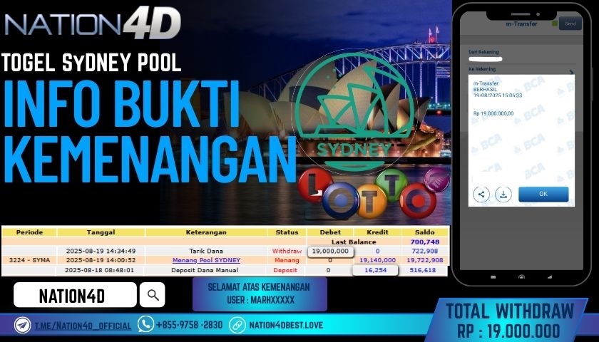 NATION4D – TOGEL SYDNEY POOL RP.19,000,000 LUNAS!!