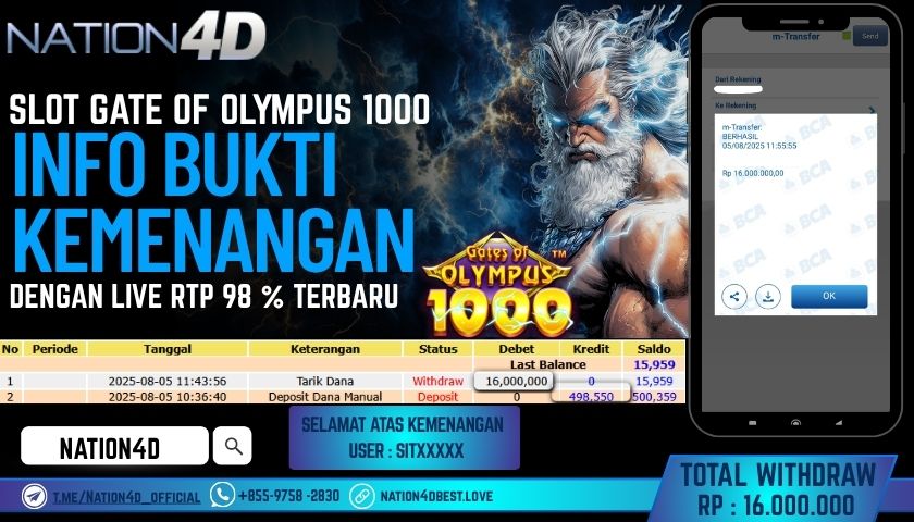NATION4D – GATES OF OLYMPUS 1000 RP.16,000,000 LUNAS!!