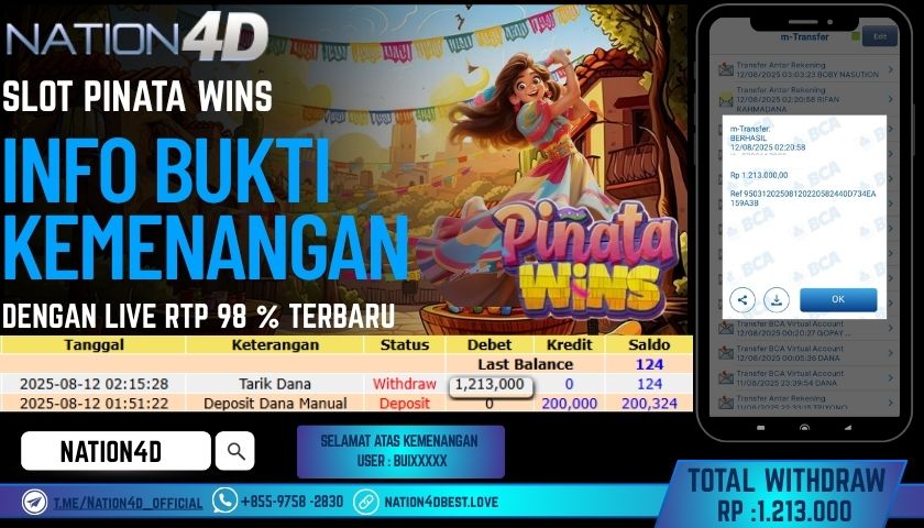 NATION4D – SLOT PINATA WINS RP.1,213,000 LUNAS!!