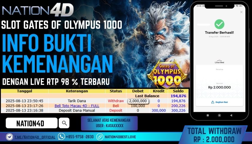 NATION4D – SLOT GATES OF OLYMPUS 1000 RP.2,000,000 LUNAS!!