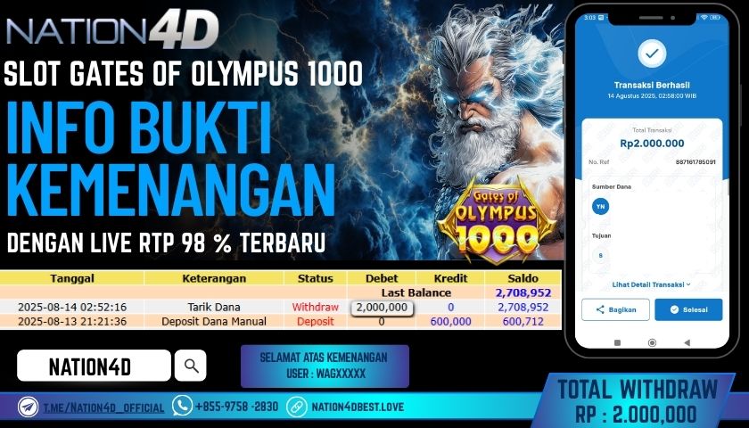 NATION4D – SLOT GATES OF OLYMPUS 1000 RP.2,000,000 LUNAS!!