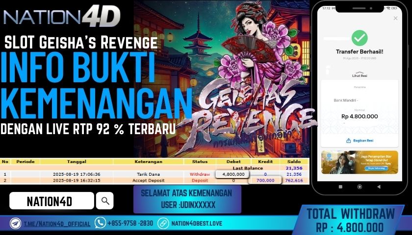 NATION4D – SLOT geisha’s revenge RP.4,800,000 LUNAS!!