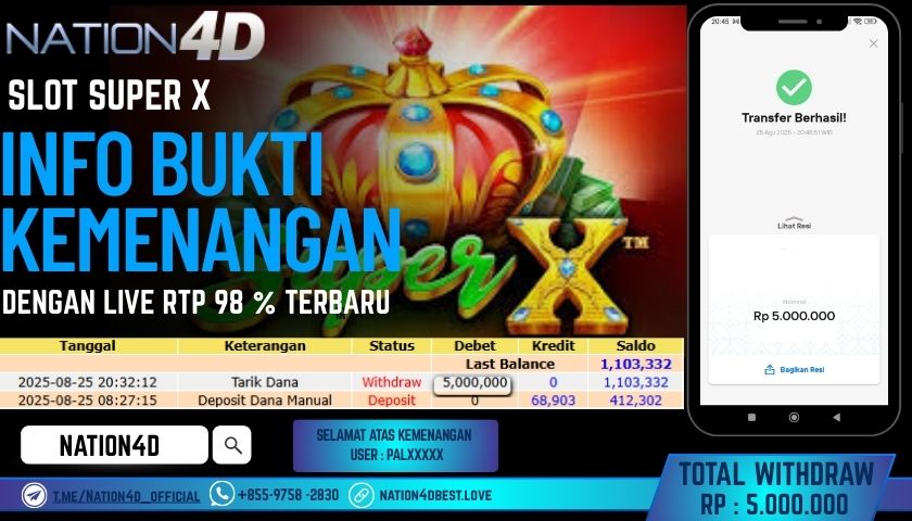NATION4D -SLOT SUPER X RP.5,000,000 LUNAS!!