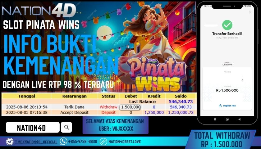 NATION4D – SLOT PINATA WINS RP.1,500,000 LUNAS!!