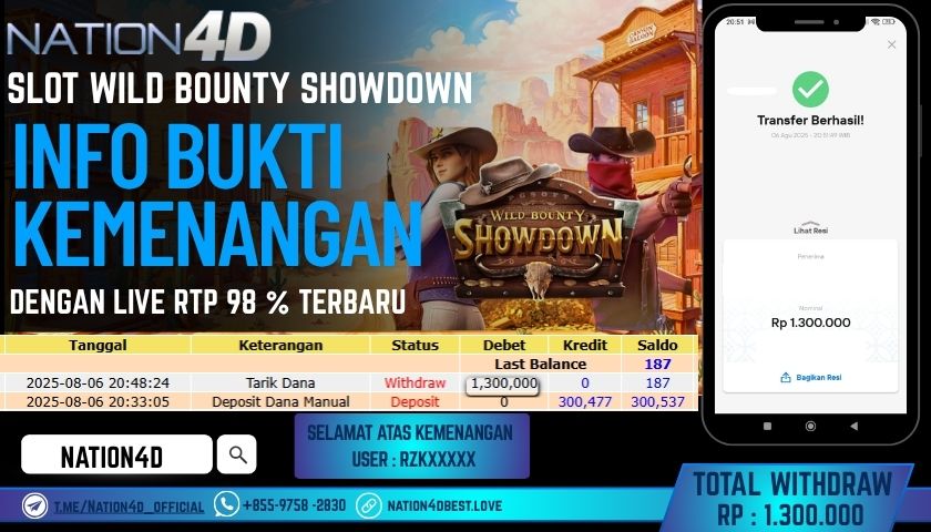 NATION4D – SLOT WILD BOUNTY SHOWDOWN RP.1,300,000 LUNAS!!