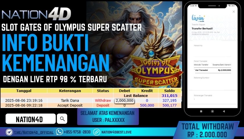 NATION4D – SLOT GATES OF OLYMPUS SUPER SCATTER RP.2,000,000 LUNAS!!