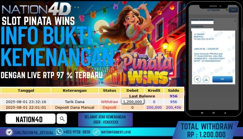 NATION4D – SLOT PINATA WINS RP.1,200,000 LUNAS!!