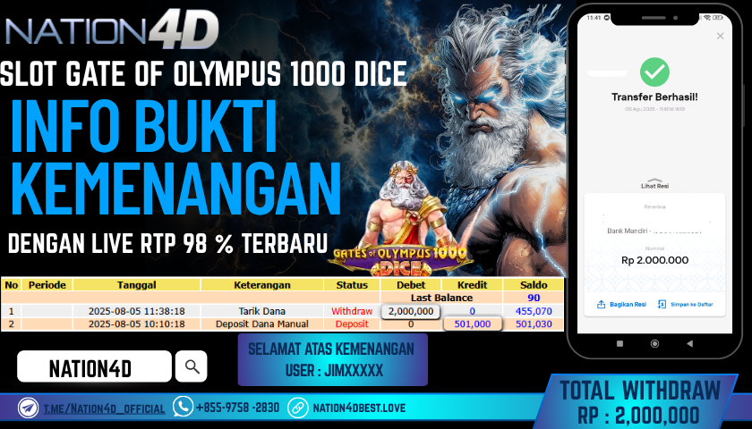 NATION4D – GATES OF OLYMPUS 1000 DICE RP.2,000,000 LUNAS!!