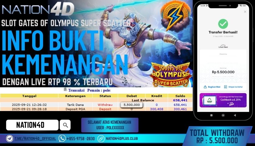 NATION4D -SLOT GATES OF OLYMPUS SUPER SCATTER RP.5,500,000 LUNAS!