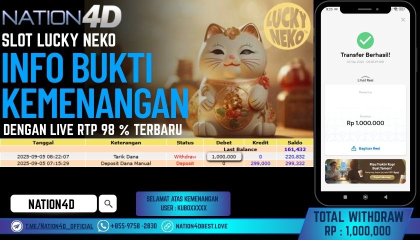 NATION4D -SLOT LUCKY NEKO RP.1,000,000 LUNAS!!