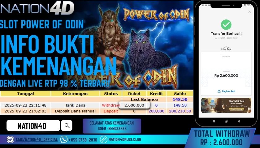 NATION4D -SLOT POWER OF ODIN RP.2,600,000 LUNAS!