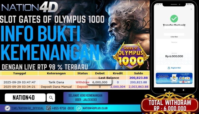 NATION4D -GATES OF OLYMPUS 1000 RP.6,000,000 LUNAS!