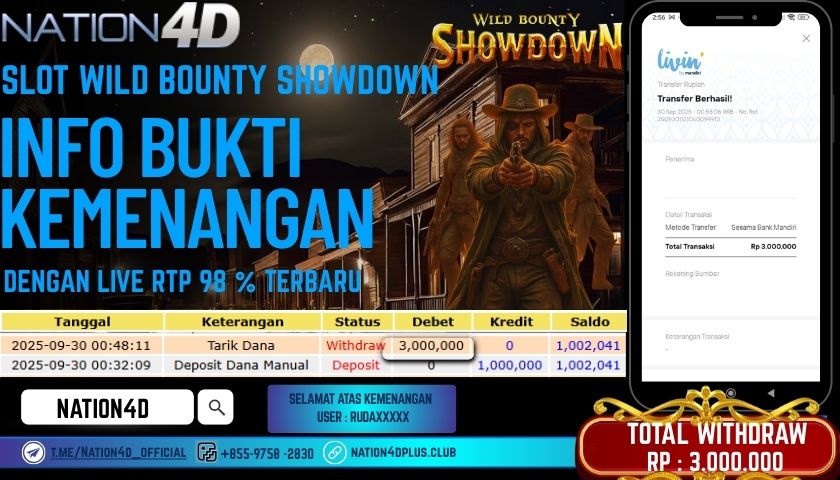 NATION4D -SLOT WILD BOUNTY SHODOWN RP.3,000,000 LUNAS!