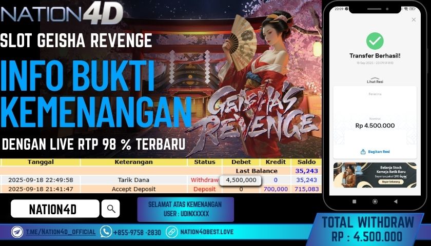 NATION4D -SLOT GEISHA REVENGE RP.4,500,000 LUNAS!