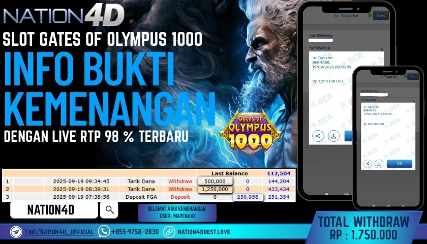 NATION4D -SLOT GATES OF OLYMPUS 1000 RP.1,750,000 LUNAS!