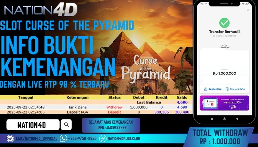 NATION4D -SLOT CURSE OF THE PYRAMID RP.1,000,000 LUNAS!