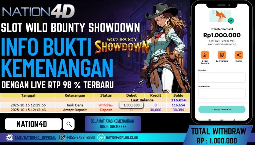 NATION4D -SLOT WILD BOUNTY SHOWDOWN RP.1,000,000 LUNAS!