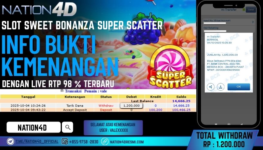 NATION4D -SLOT SWEET BONANZA SUPER SCATTER RP.1,200,000 LUNAS!