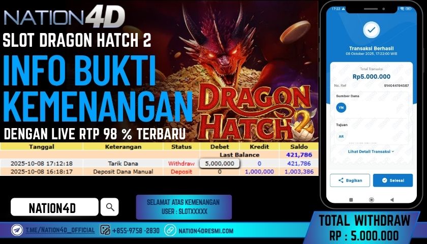 NATION4D -SLOT DRAGON HATCH 2 RP.5,000,000 LUNAS!