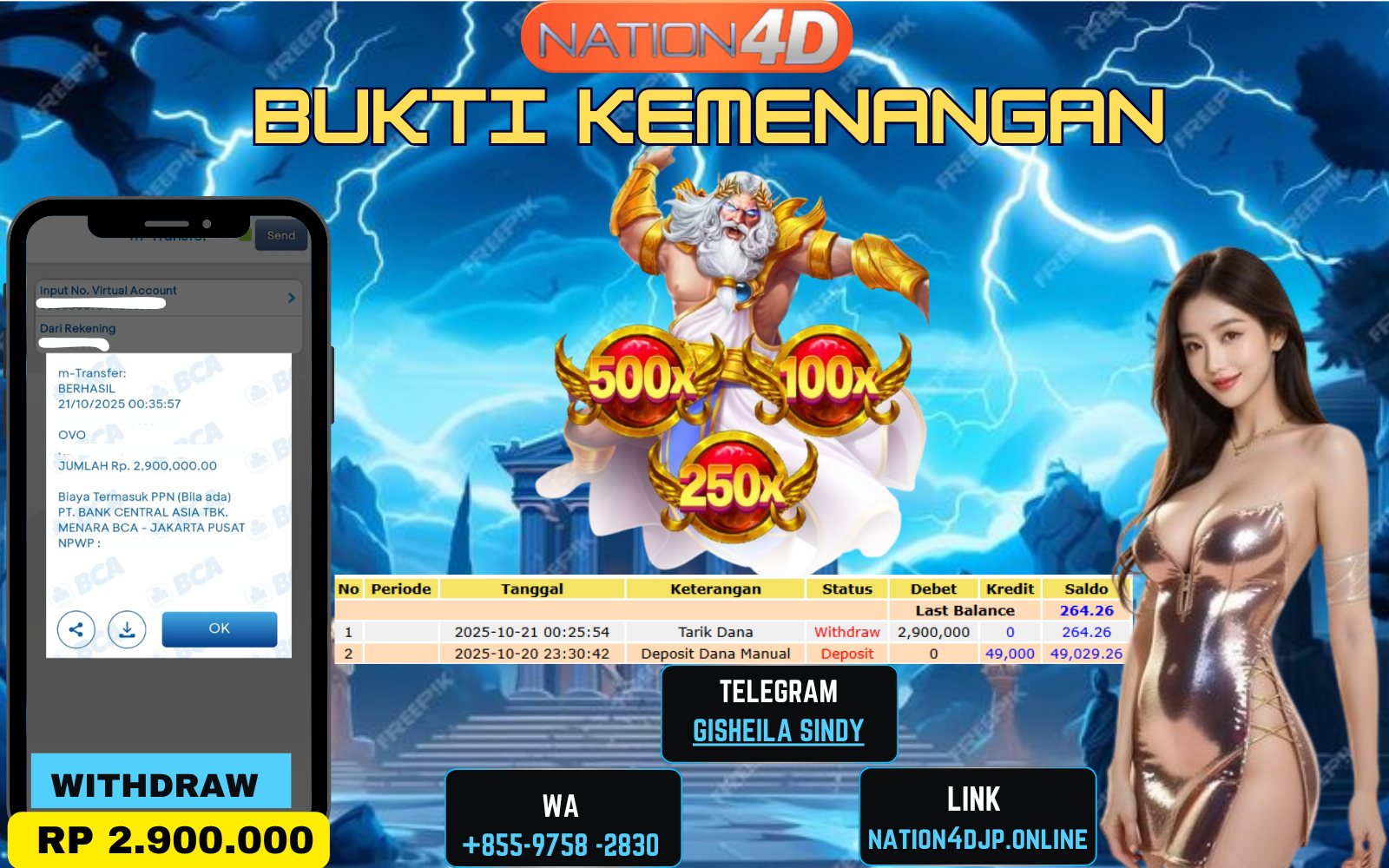 NATION4D -SLOT GATES OF OLYMPUS 1000 RP.2,900,000 LUNAS!