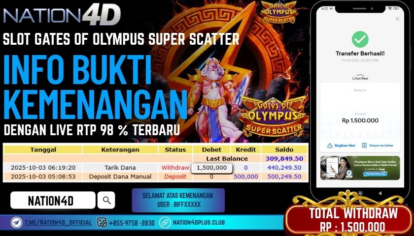 NATION4D -SLOT GATES OF OLYMPUS SUPER SCATTER RP.1,500,000 LUNAS!
