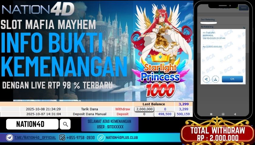 NATION4D -SLOT STARLIGHT PRINCES 1000 RP.2.000.000 LUNAS!