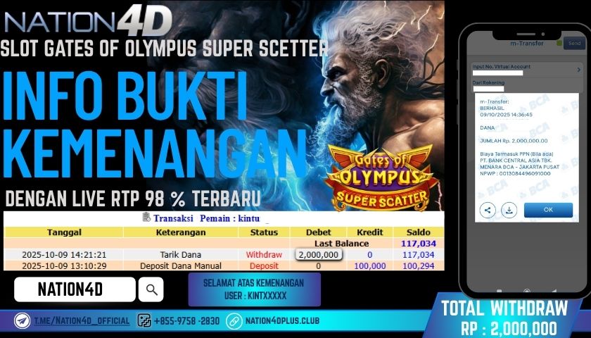 NATION4D -SLOT GATES OF OLYMPUS SUPER SCETTER  RP.2,000,000 LUNAS!
