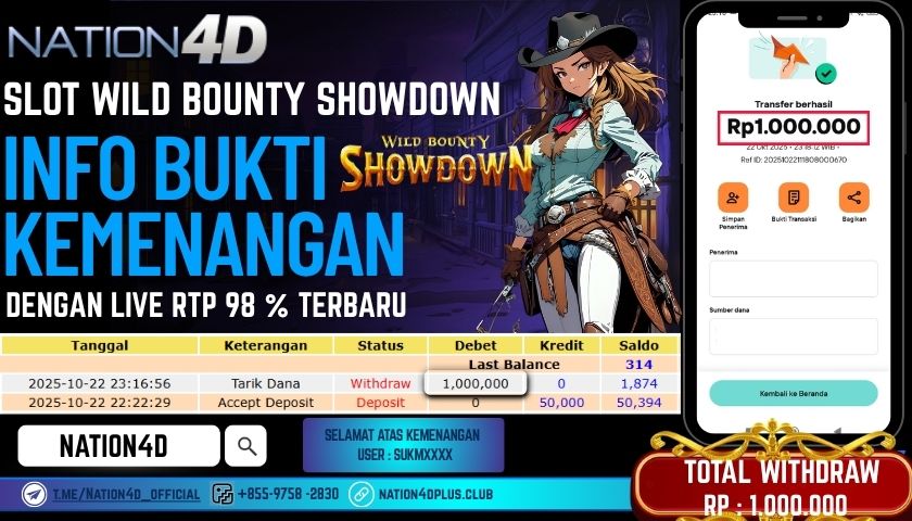 NATION4D -SLOT WILD BOUNTY SHOWDOWN RP.1.000.000 LUNAS!
