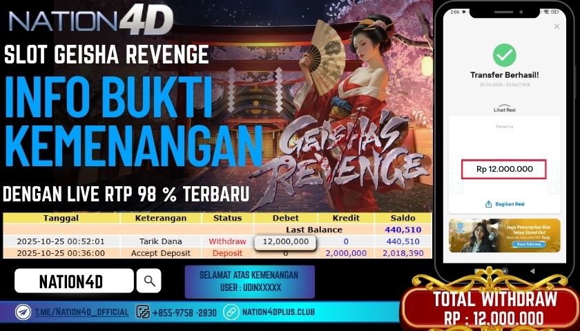 NATION4D -SLOT GEISHA REVENGE RP.12,000,000 LUNAS!