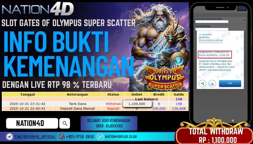 NATION4D -SLOT GATES OF OLYMPUS SUPER SCATTER RP. 1,100.000 LUNAS!