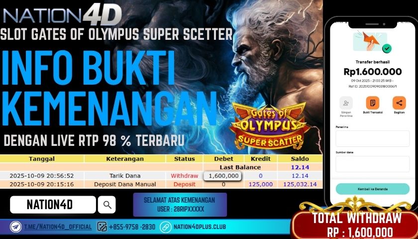 NATION4D -SLOT GATES OF OLYMPUS SUPER SCATTER RP.1,600,000 LUNAS!