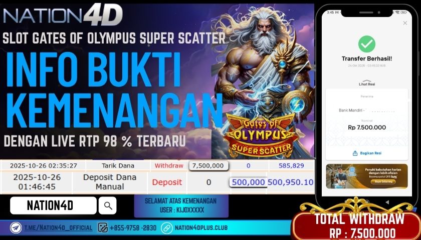 NATION4D -SLOT GATES OF OLYMPUS SUPER SCATTER RP. 7,500.000 LUNAS!