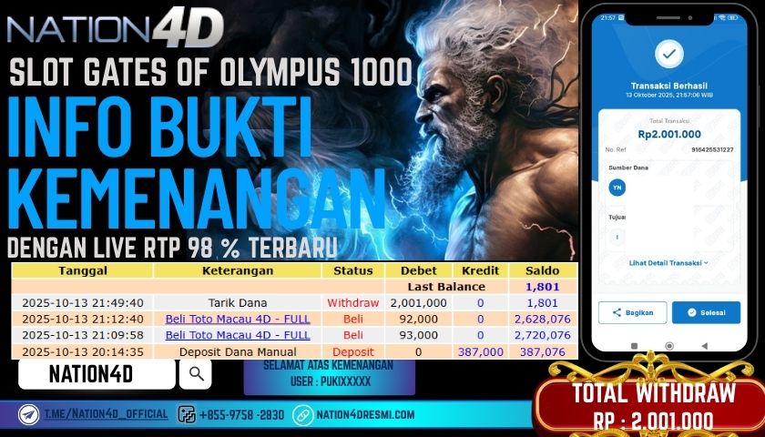 NATION4D -SLOT GATES OF OLYMPUS 1000 RP.2,001,000 LUNAS!