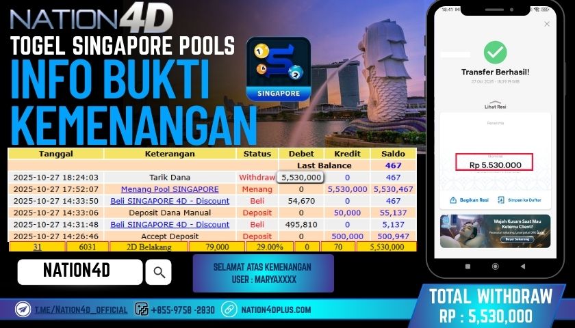 NATION4D -TOGEL SINGAPORE TOTO RP.5,530,000 LUNAS!
