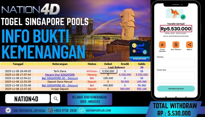 NATION4D -TOGEL SINGAPORE POOLS RP.5,530,000 LUNAS!