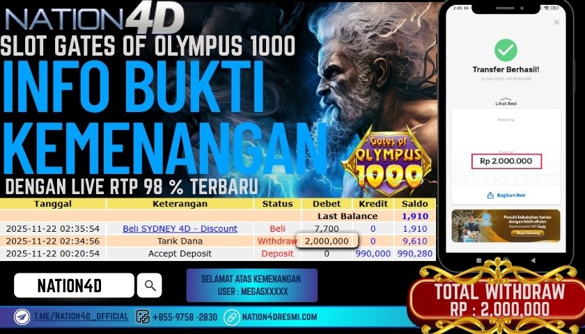 NATION4D -SLOT GATES OF OLYMPUS 1000 RP.2,000,000 LUNAS!