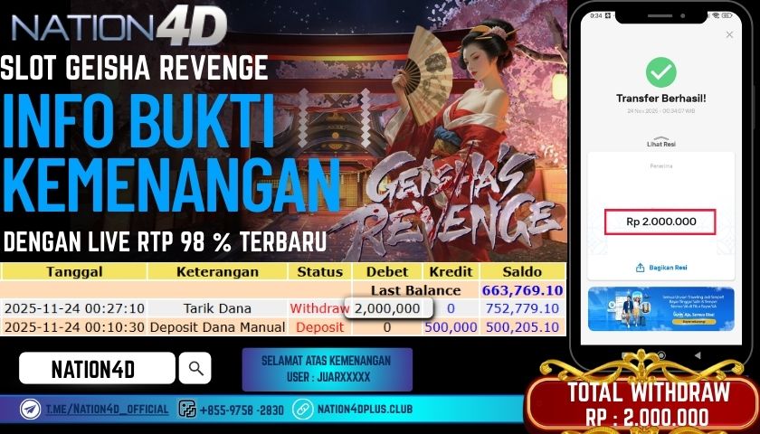 NATION4D -SLOT GEISHA EVENGE RP. 2,000,000 LUNAS!