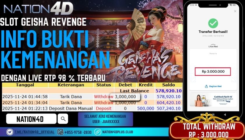 NATION4D -SLOT GEISHA REVENGE RP.3,000,000 LUNAS!