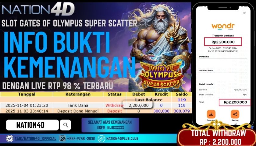 NATION4D -SLOT GATES OF OLYMPUS SUPER SCATTER RP.2,200,000 LUNAS!