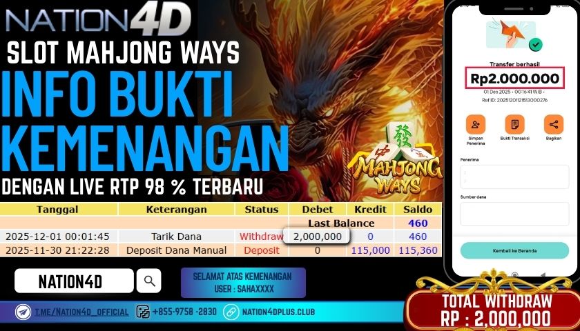 NATION4D -SLOT MAHJONG WAYS RP.2.000.000 LUNAS!