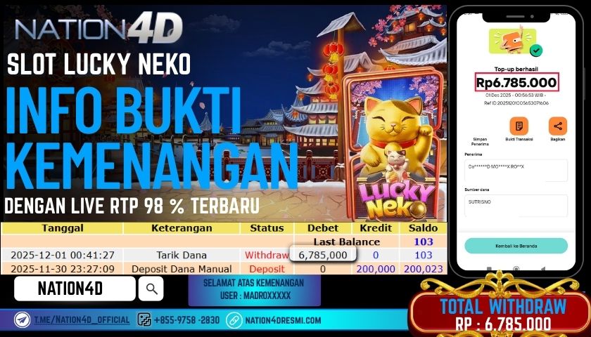 NATION4D -SLOT LUCKY NEKO RP.6.785.000 LUNAS!
