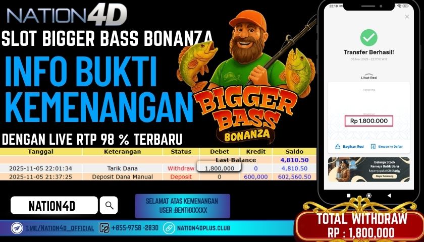 NATION4D -SLOT BIGGER BASS BONANZA RP.1,800,000 LUNAS!