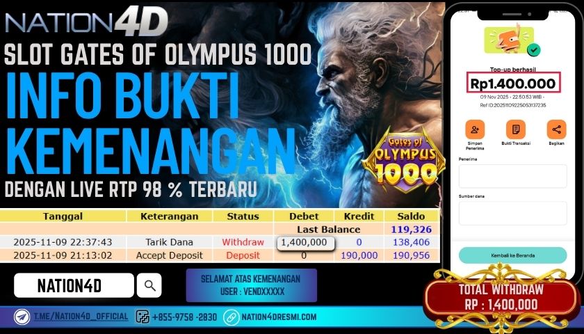 NATION4D -SLOT GATES OF OLYMPUS 1000 RP.1,400,000 LUNAS!