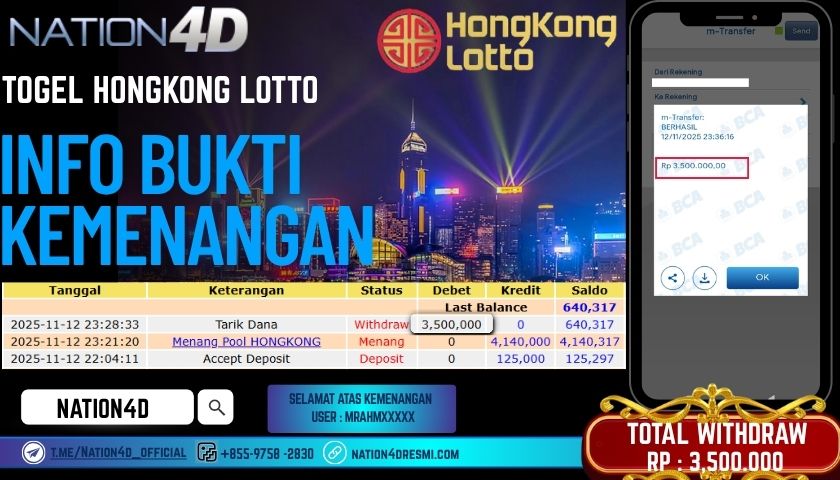 NATION4D -TOGEL HONGKONG LOTTO RP.3,500,000 LUNAS!
