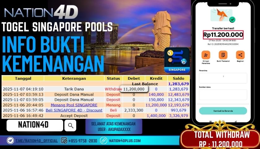 NATION4D -TOGEL SINGAPORE POOLS RP.11,200,000 LUNAS!