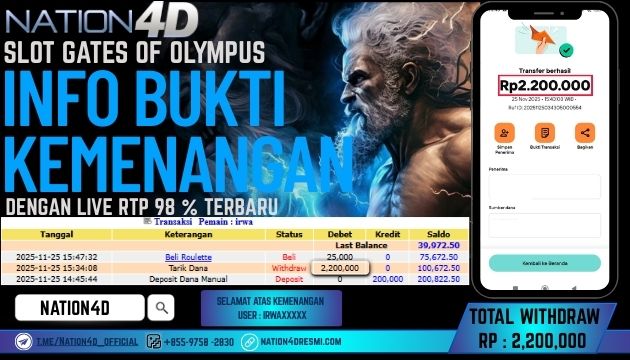 NATION4D -SLOT GATES OF OLYMPUS 1000 RP.2,200,000 LUNAS!