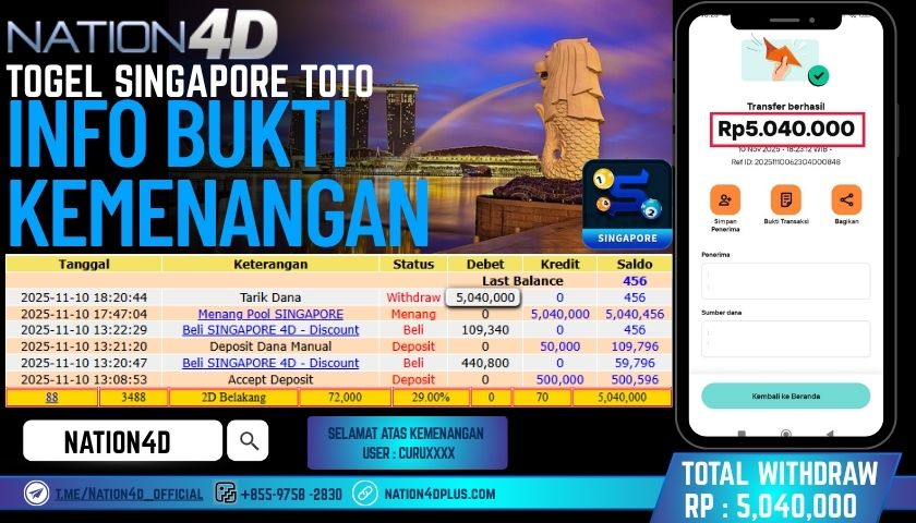 NATION4D -TOGEL SINGAPORE TOTO RP.5,040,000 LUNAS!