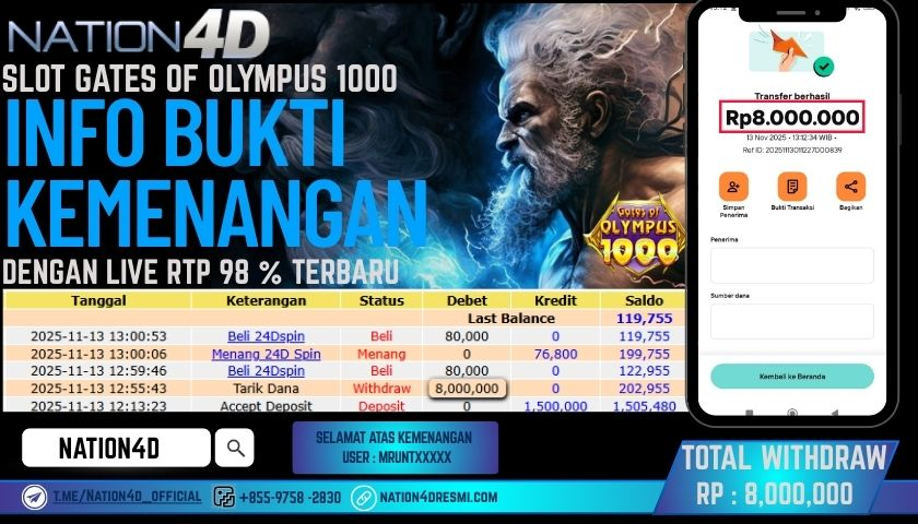 NATION4D -SLOT GATES OF OLYMPUS 1000 RP.8,000,000 LUNAS!